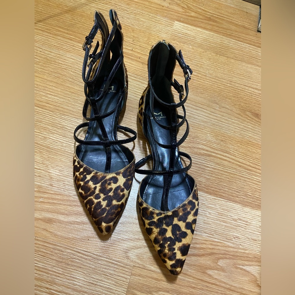 Marc Fisher Black and Brown Leopard flats